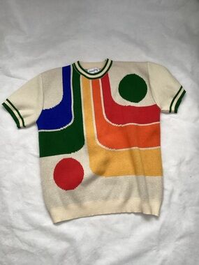 OxKnit Retro Jacquard Knit Sweater, Size XL